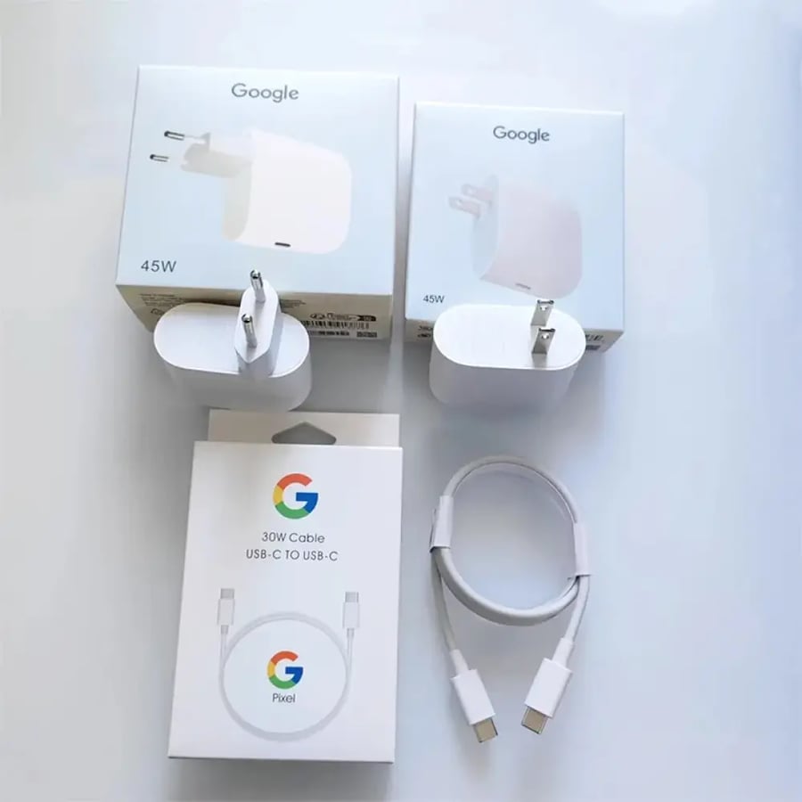 45 واط Pd شاحن الأصلي لجوجل الاتحاد الأوروبي/الولايات المتحدة شحن سريع محول الطاقة USB C إلى نوع C كابل ل بكسل 9 برو أضعاف XL 8 7 برو 8A 7A