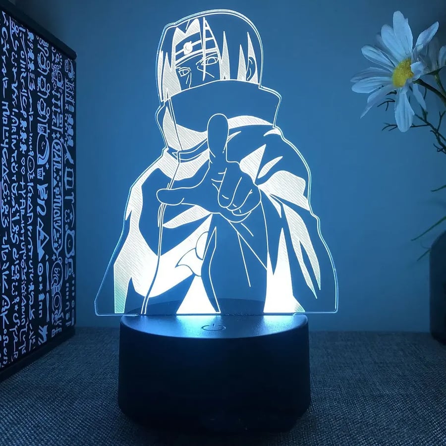 مصباح ليلي LED ثلاثي الأبعاد أنمي ناروتو بشخصيات إيتاتشي وكاكاشي وأكاتسوكي