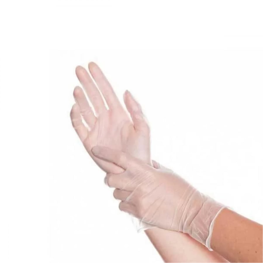 قفازات فينيل 100 حبه مقاس صغير S