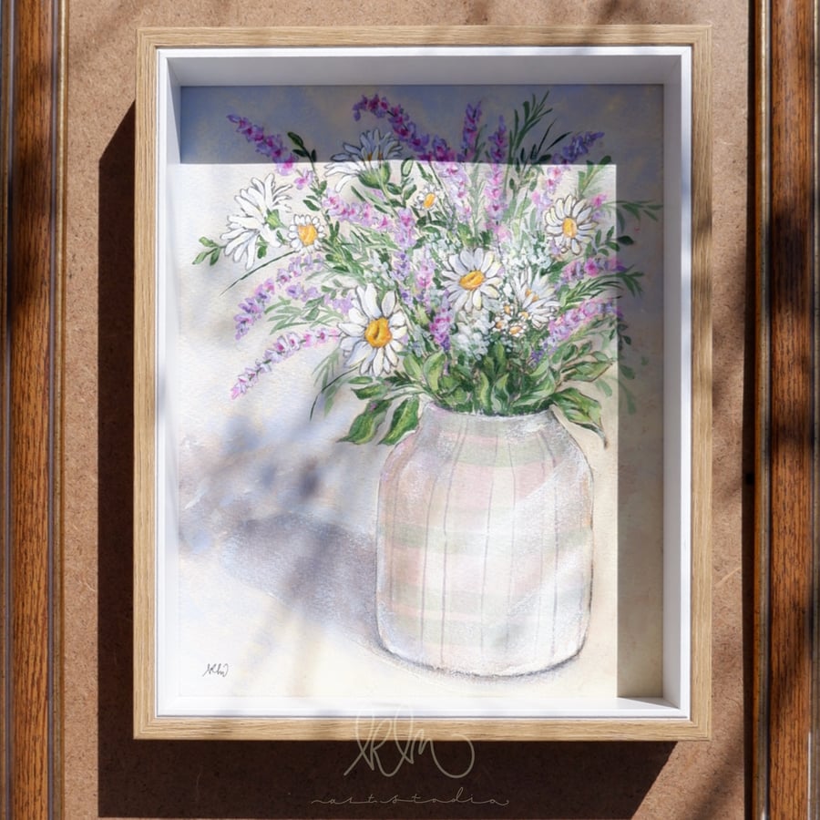 لوحة خزامى و أقحوان  Lavender & daisies