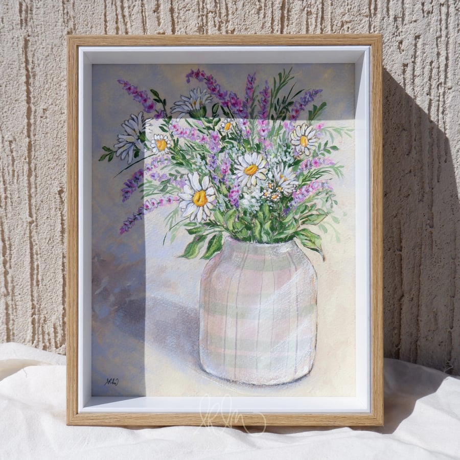 لوحة خزامى و أقحوان  Lavender & daisies