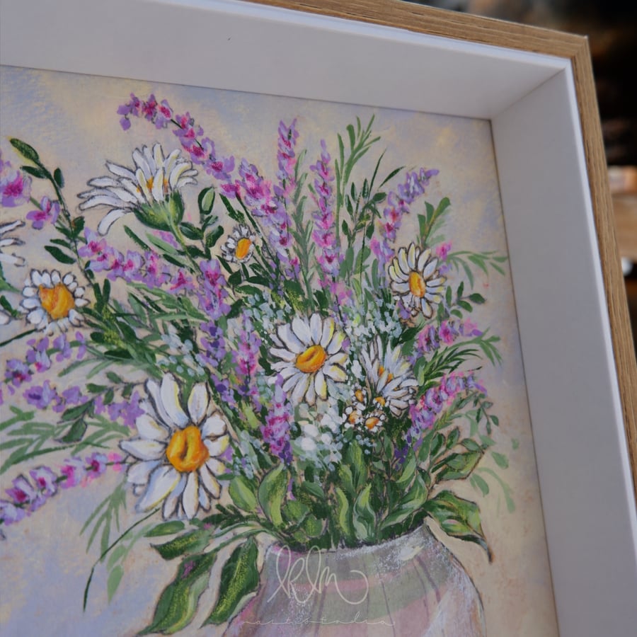 لوحة خزامى و أقحوان  Lavender & daisies
