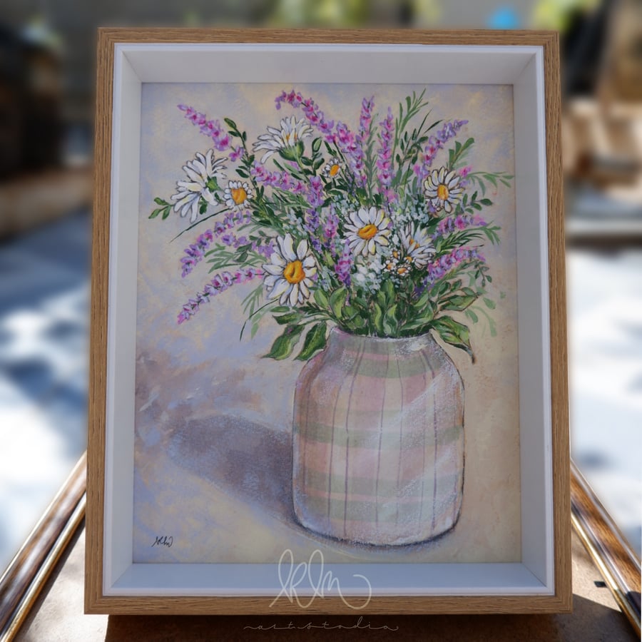 لوحة خزامى و أقحوان  Lavender & daisies