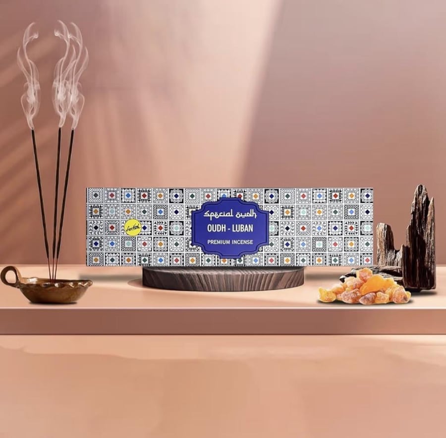 Special Oudh Incense Sticks for home and office 50g (Pack of 1, Oudh Luban) أعواد بخور عود خاصة للمنزل والمكتب 50 جرام (عبوة من قطعة واحدة، عود لبان) -