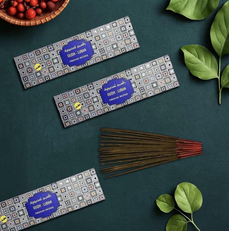 Special Oudh Incense Sticks for home and office 50g (Pack of 1, Oudh Luban) أعواد بخور عود خاصة للمنزل والمكتب 50 جرام (عبوة من قطعة واحدة، عود لبان) -
