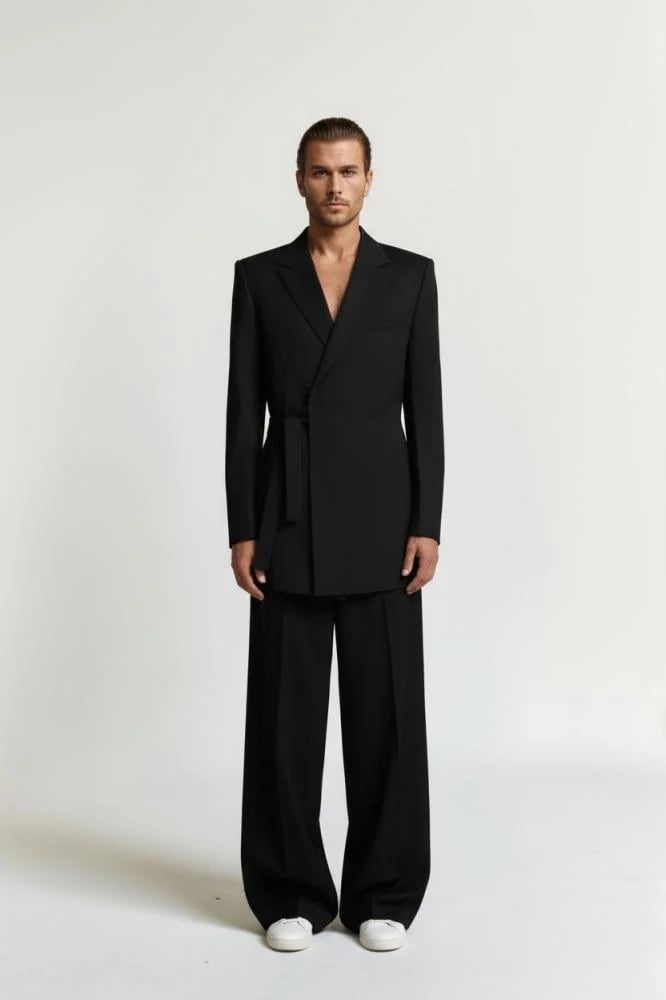 knot side wrap blazer