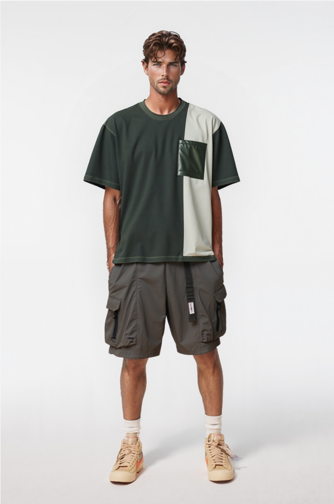 Green acid washed t-shirt