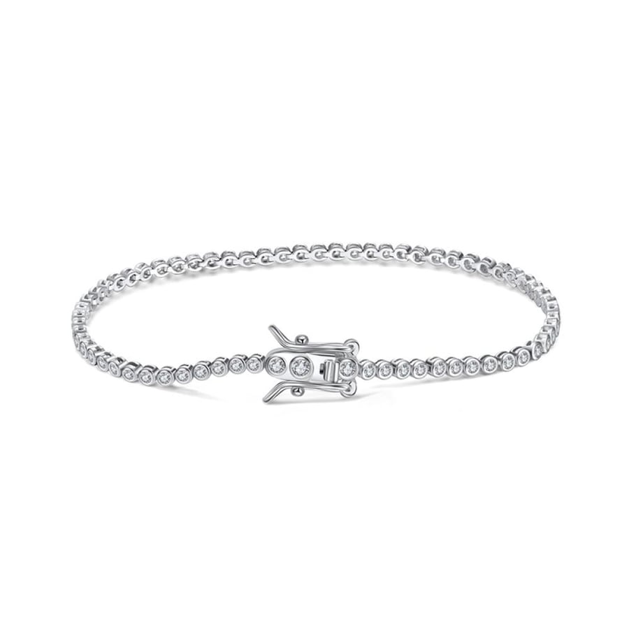 Micro bubbles tennis bracelet-silver