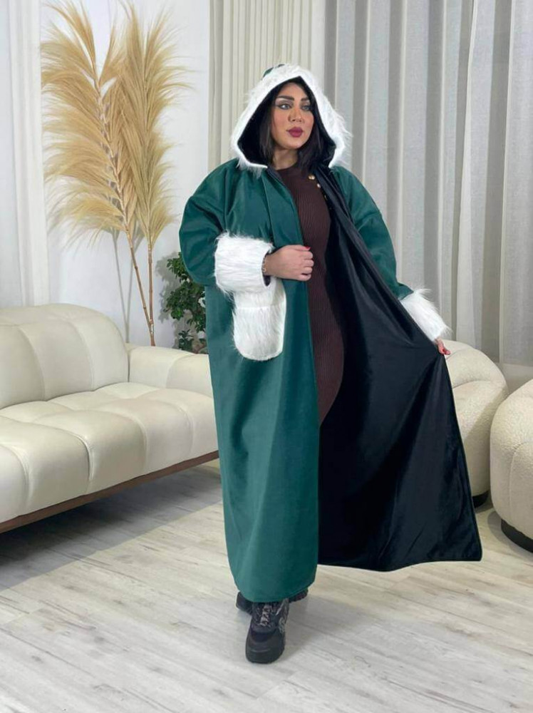 فروة شتويه نسائي زيتي