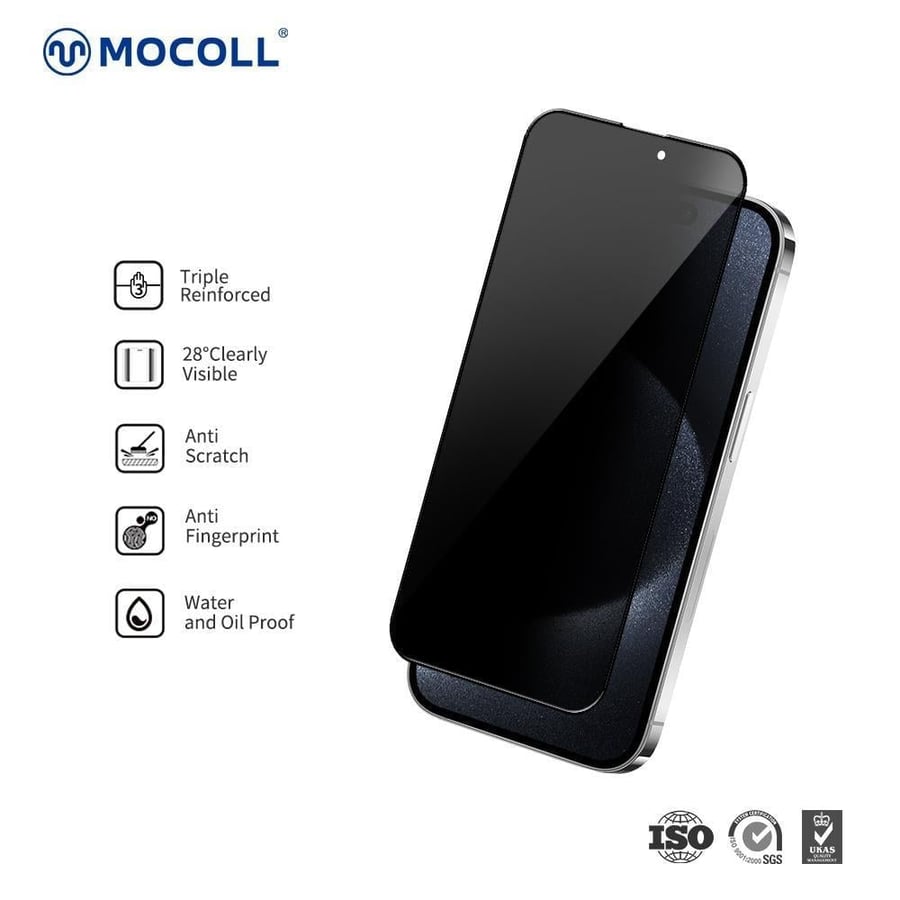Front privacy protection sticker (privacy) for iPhone 16 Pro Max / 17 Pro Max