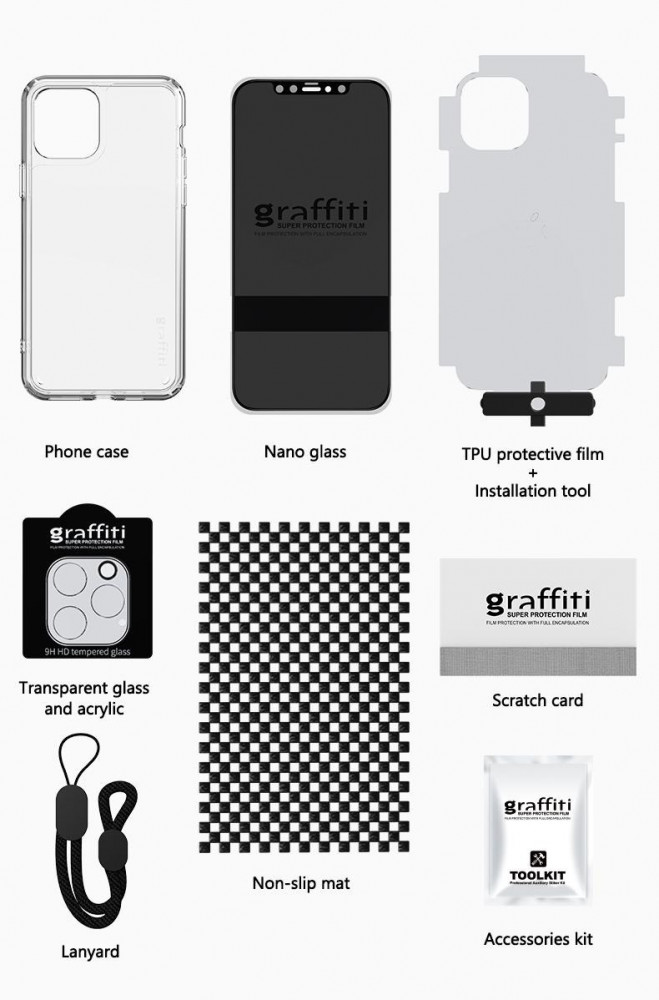 For iPhone 12 Pro Graphite package for iPhone 6in1