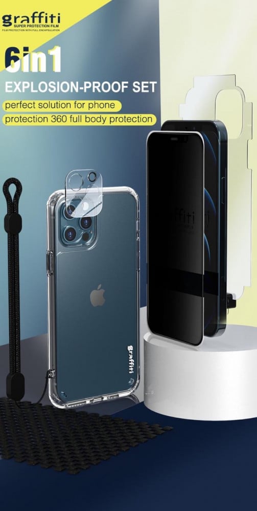 For iPhone 12 Pro Graphite package for iPhone 6in1