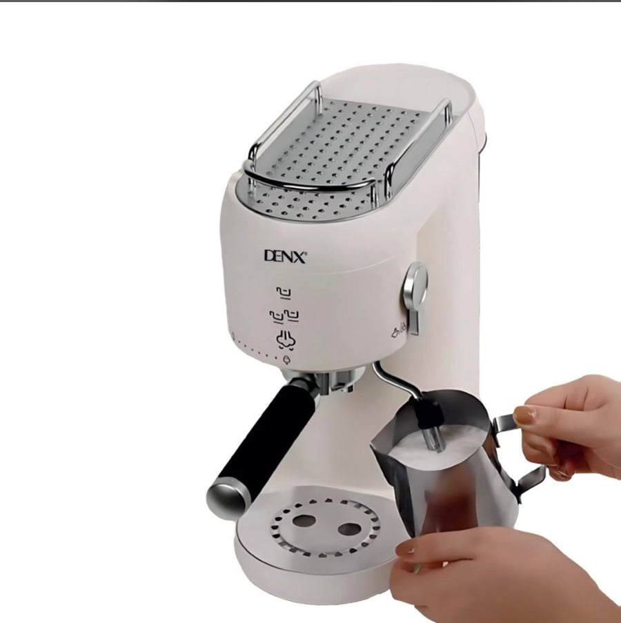 ماكينة تحضير القهوة 2 في 1 DENX DX3417 بضغط 20 بار وسعة 1000 مل