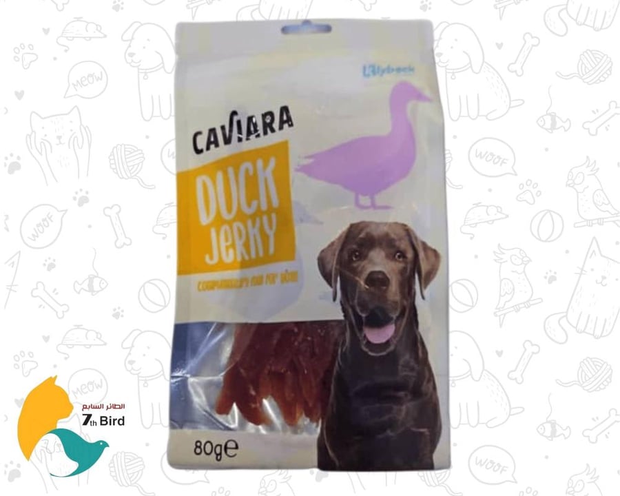 كليبيك كافيارا مكافات للكلاب بالبط المجفف DUCK JERKY 80g