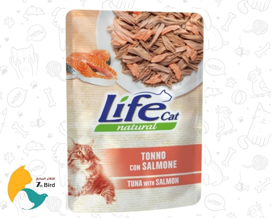 لايف كات طعام رطب للقطط البالغة بالتونا و السلمون life cat