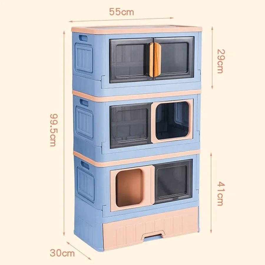 Seven Bird Multi-Layer Villa (Food Cabinet, Cat House, Litter Box) 94X58X30
