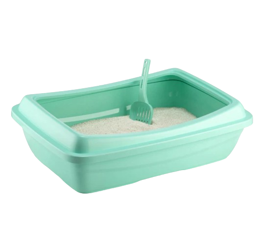 Sand bath for cats, green color