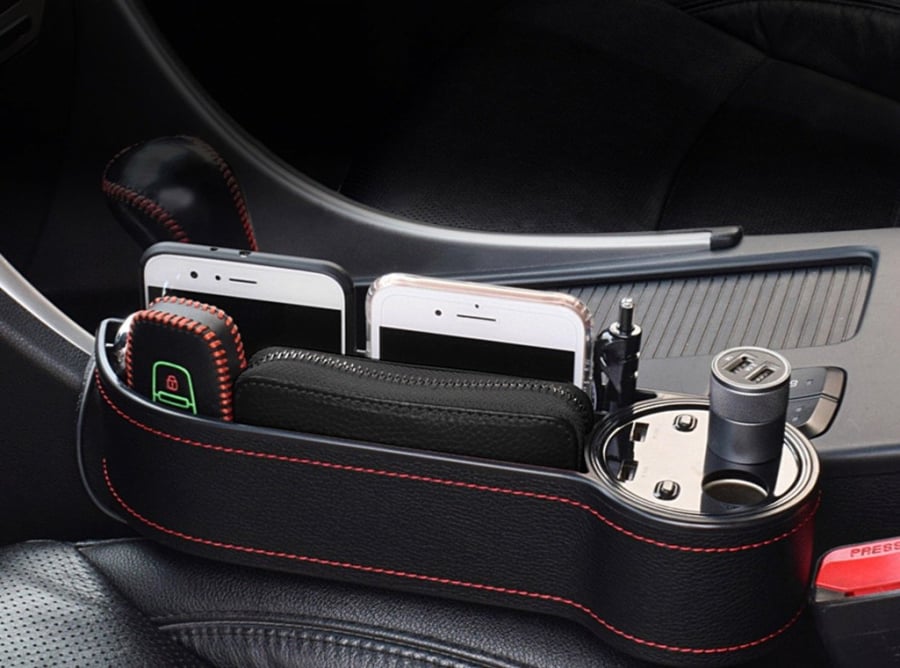 Smart car storage organizer with fast charging