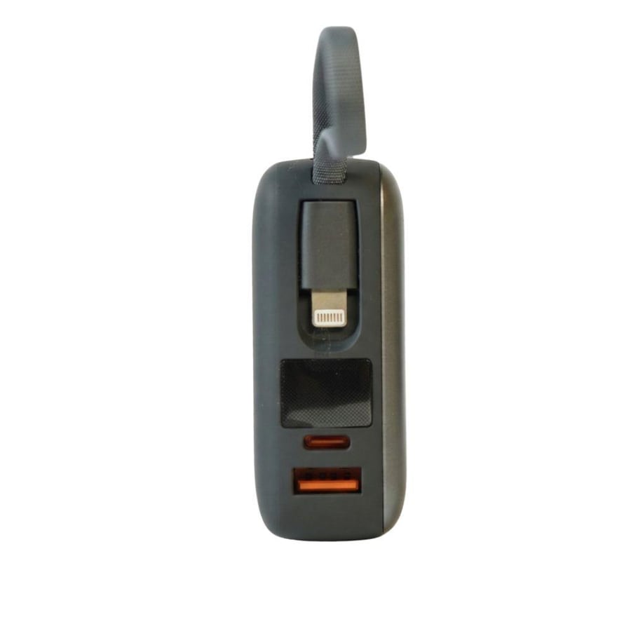 Power bank Jebel, capacity 20,000, fast charging 22.5W, with built-in cables Type C and Lightning, digital screen