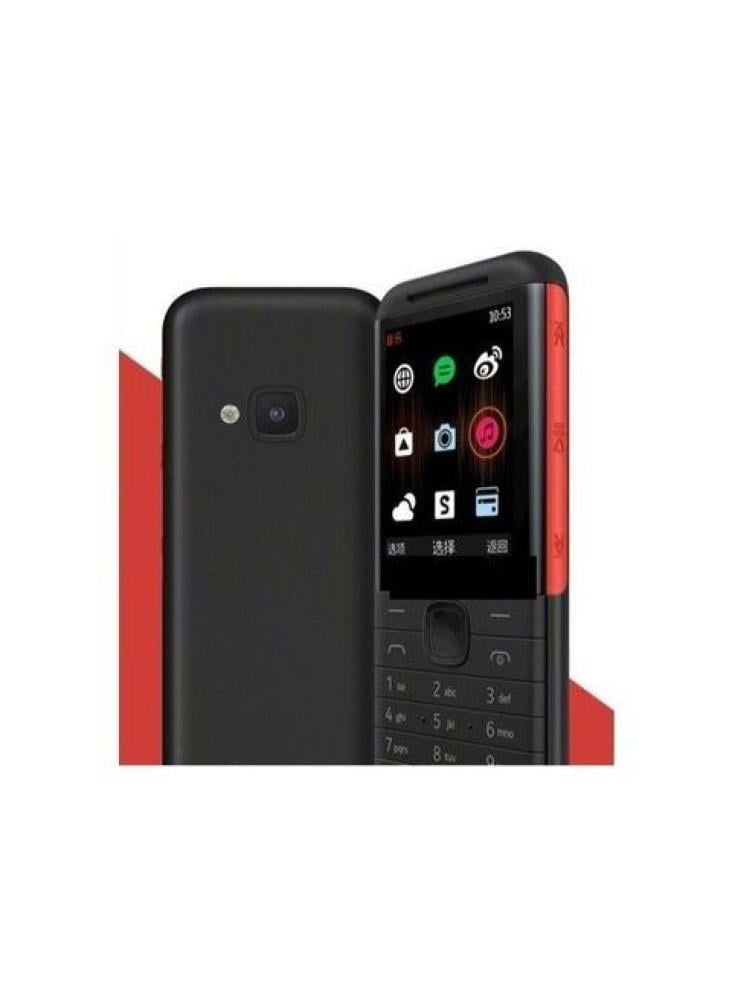 جوال نوكيا 5310 شريحتين وراديو FM اسود مع احمر كلاسيكي