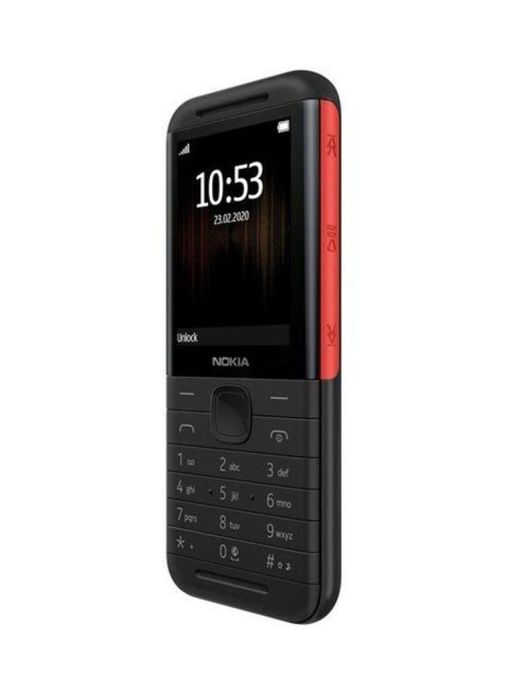 جوال نوكيا 5310 شريحتين وراديو FM اسود مع احمر كلاسيكي