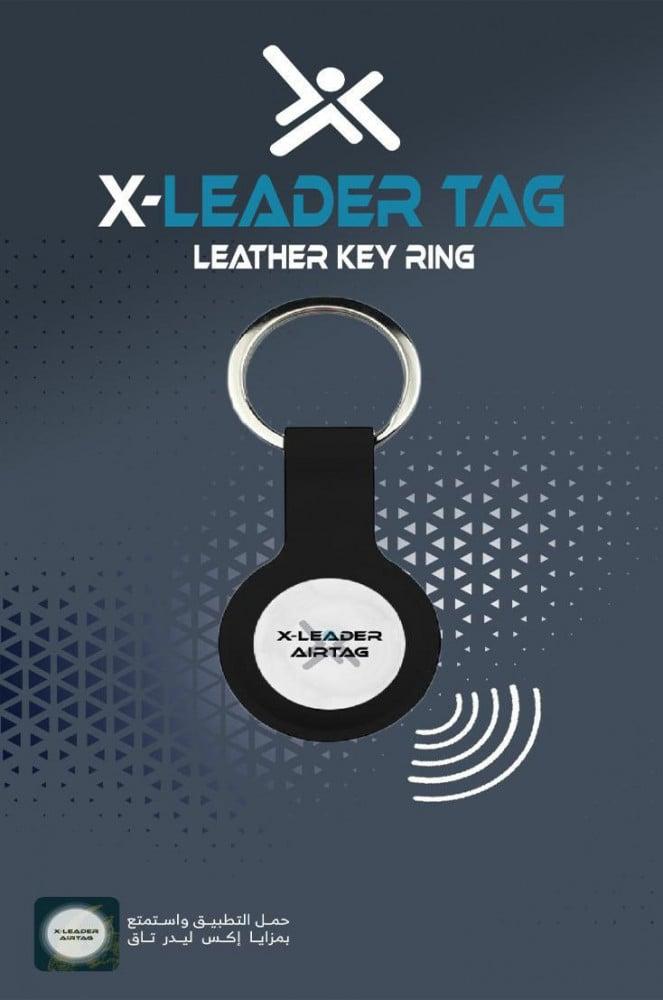 حلقة مفاتيح جلدية ذكية X-Leader Tag: قطعة تتبع ضد الفقدان مع زر
