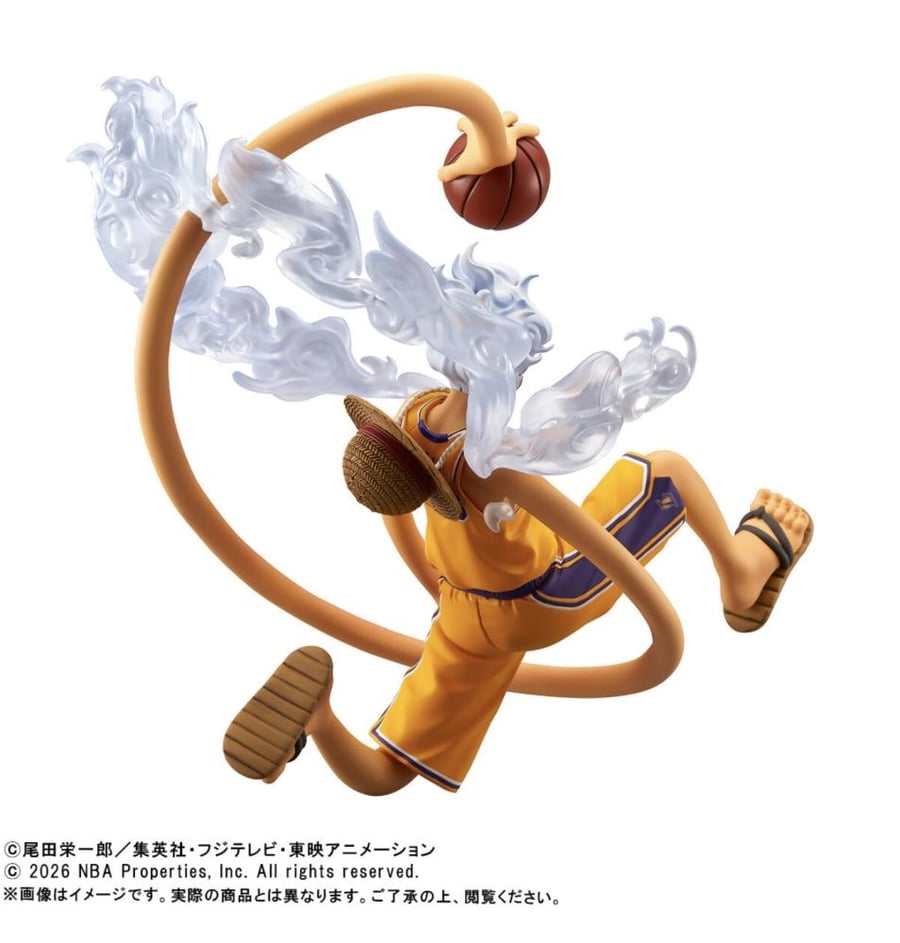 One Piece x NBA - Luffy Gear 5 Lakers Jersey Scale Figure