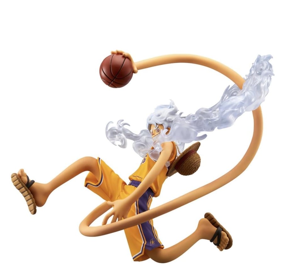 One Piece x NBA - Luffy Gear 5 Lakers Jersey Scale Figure
