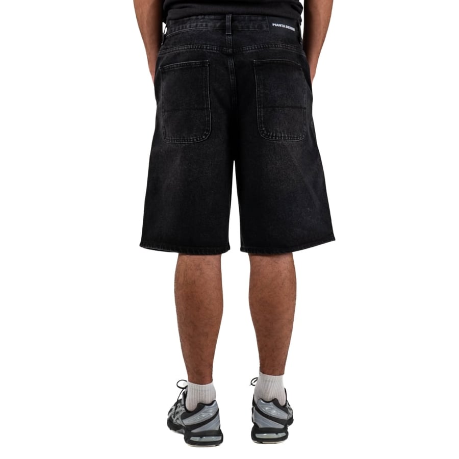 Washed Black Denim Shorts