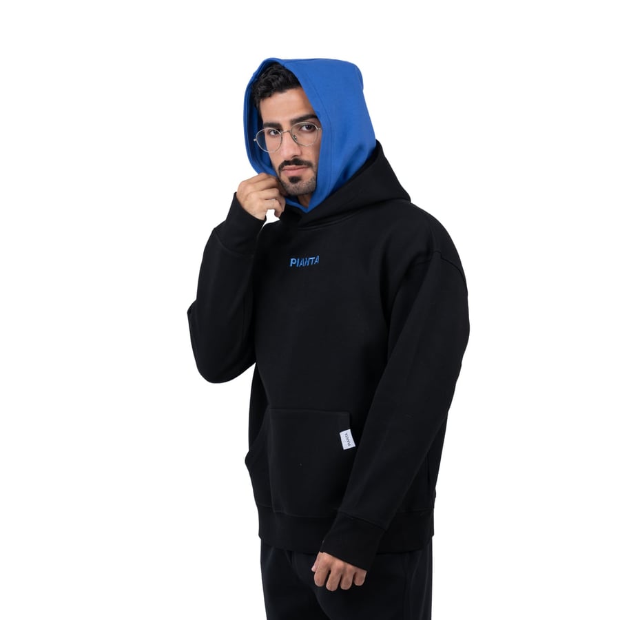 Black hoodie Double cap Oversize