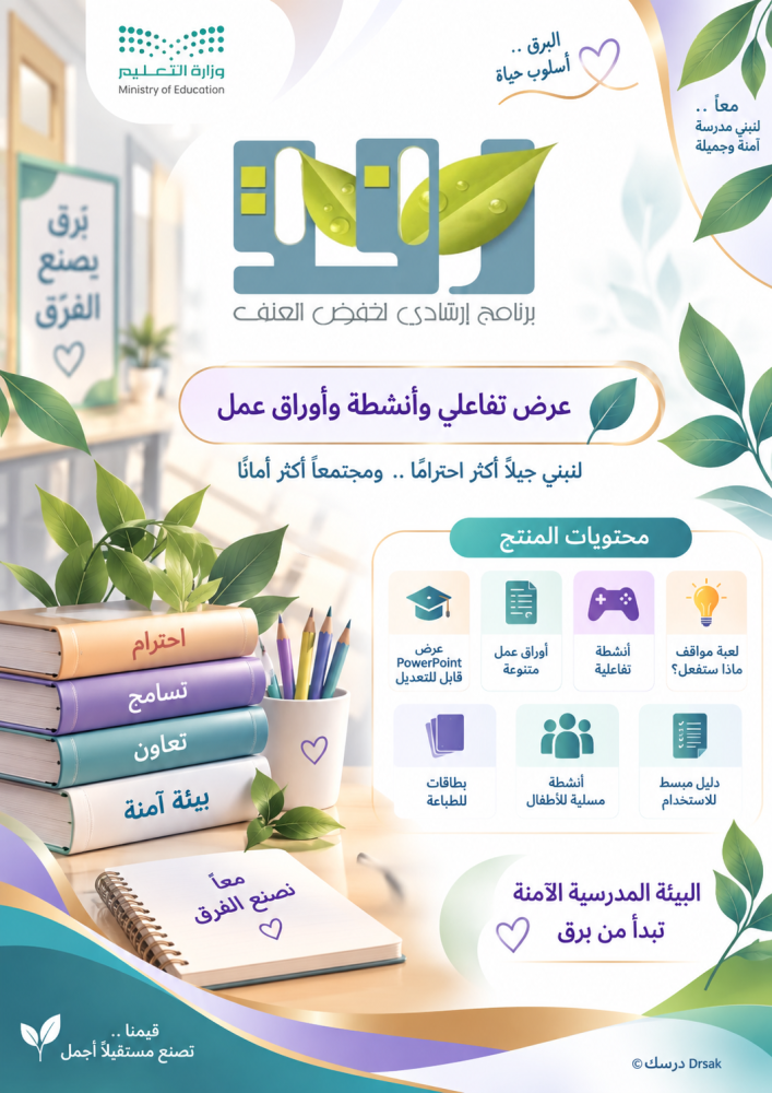 برنامج رفق | عرض تفاعلي وأنشطة وأوراق عمل