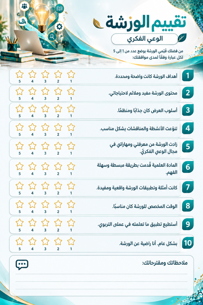ورشة الوعي الفكري في البيئة التعليمية