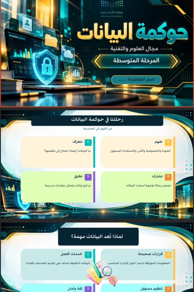 حوكمة البيانات | نشاط طلابي متكامل للمرحلة المتوسطة
