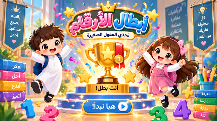 أبطال الأرقام | مسابقة الرياضيات التفاعلية للصفوف الأولية