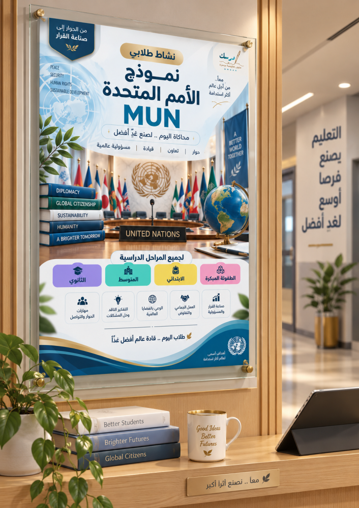 نموذج الأمم المتحدة MUN | نشاط طلابي للمرحلة المتوسطة والثانوية