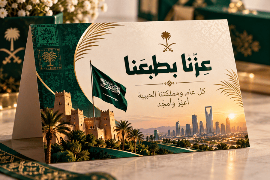 فيديو اليوم الوطني السعودي | عزّنا بطبعنا + كرت توزيعات بالباركود