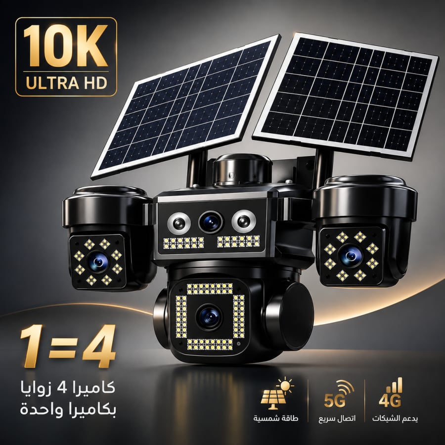 كاميرا على الطاقة الشمسية شريحة  4G يحتوى على 4 عدسات ZOM10 شركة HB الأصلية
