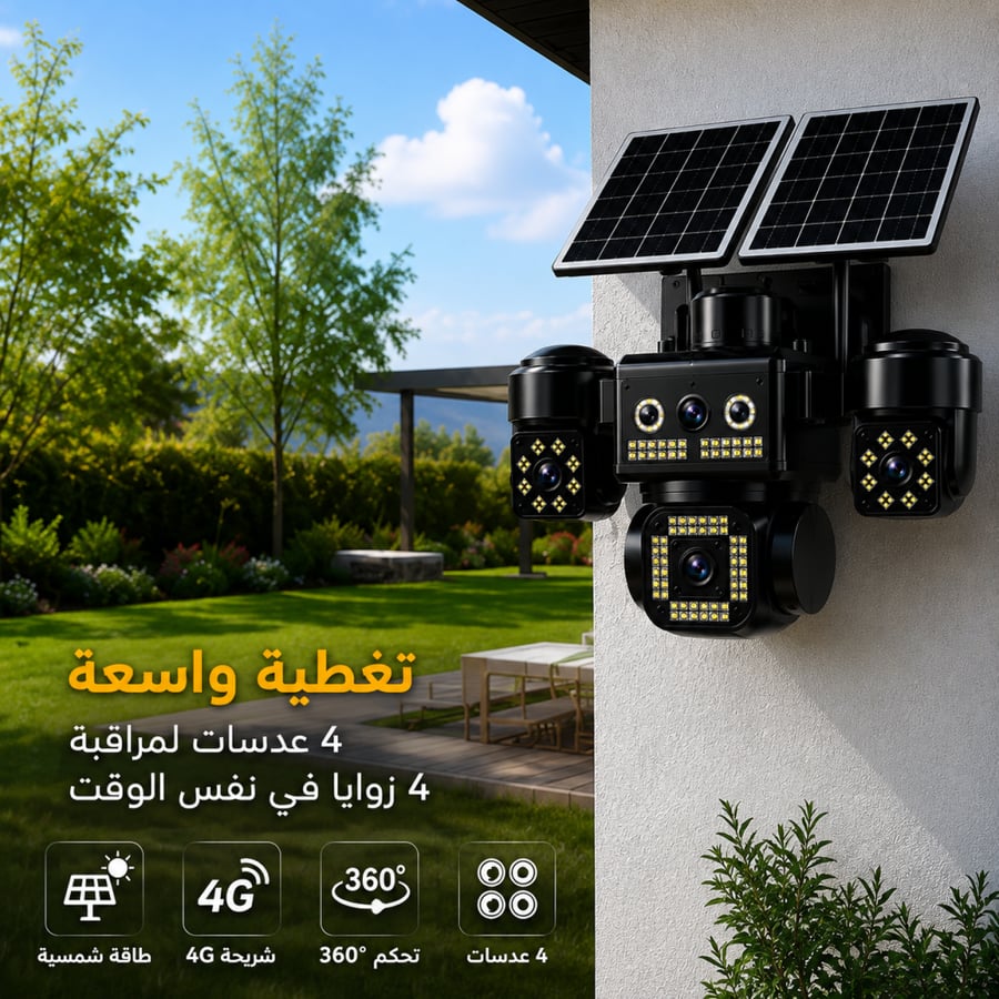 كاميرا على الطاقة الشمسية شريحة  4G يحتوى على 4 عدسات ZOM10 شركة HB الأصلية