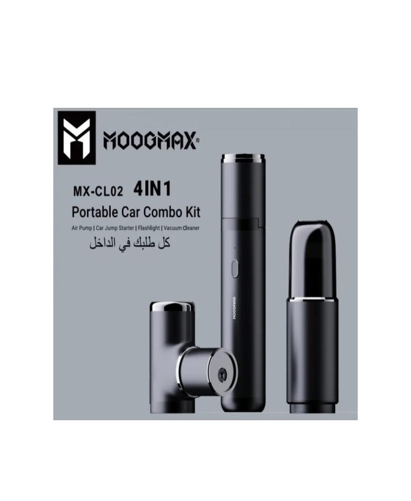مجموعة العناية بالسيارة MOOGMAX 4 في 1 – أداة متعددة الوظائف أساسية للسيارة تحتوي على مكنسة كهربائية قوية، وضاغط هواء ذكي، ومصباح فلاش فائق السطوع، وجهاز تشغيل طوارئ للسيارة.