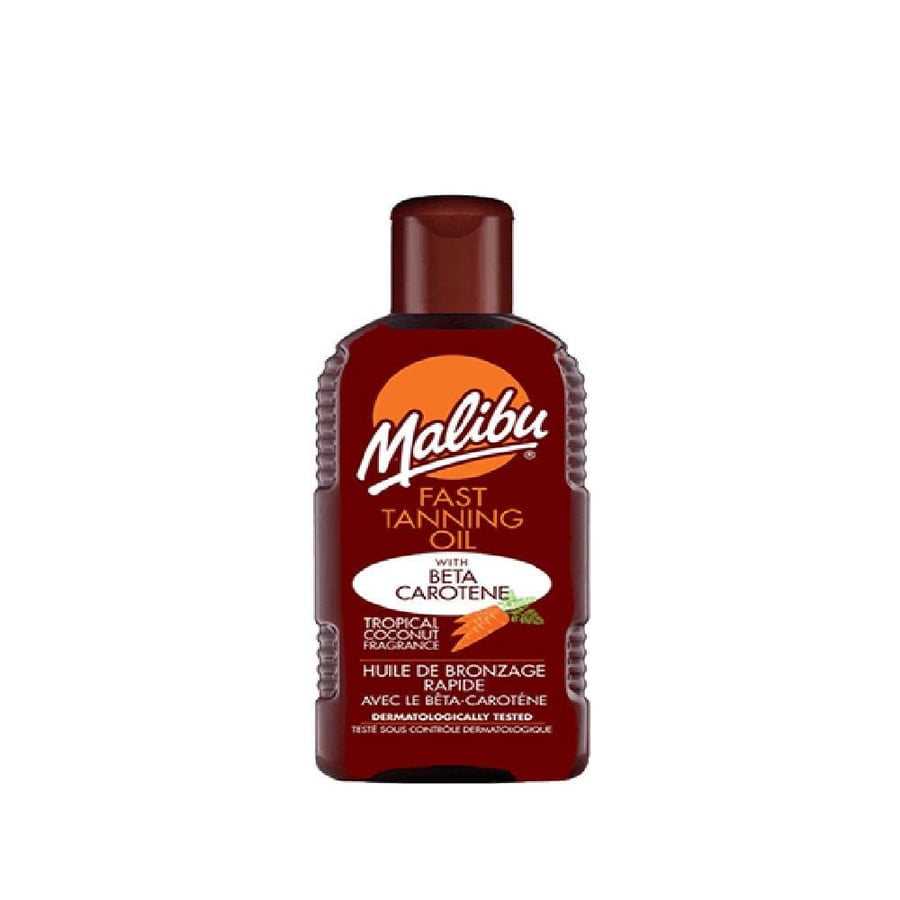 زيت تسمير بشرة ماليبو 100 مل مع البيتا كاروتين malibu fast tanning oil with beta carotene - 100ml
