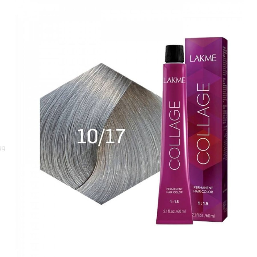 صبغة شعر لاكمي كولاج 60 مل 10/17 أشقر بلاتيني رمادي lakme collage 10-17 blue ash platinum blonde  60 ml
