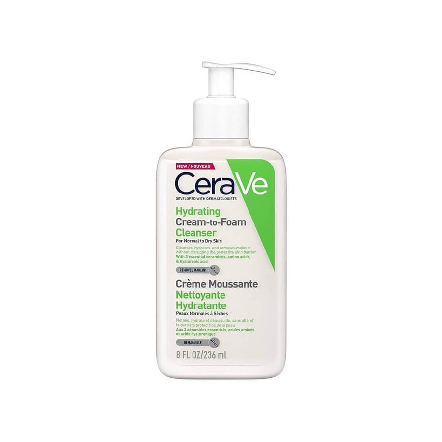 غسول بشرة سيرافى 236 مل كريم رغوة للبشرة العادية والجافة cerave hydrating cream to foam cleanser 236ml