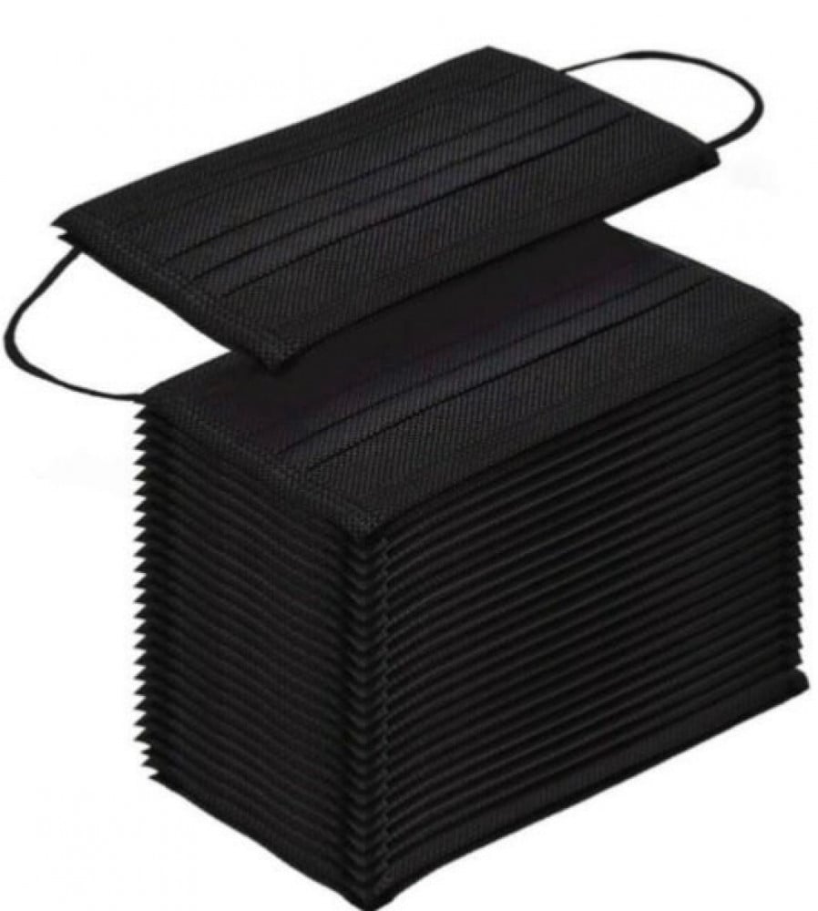 كمامات بارق لون أسود للاطفال 3 طبقات علبة 50 كمامه bariq masks, black, for children, 3 layers, a box of 50 masks