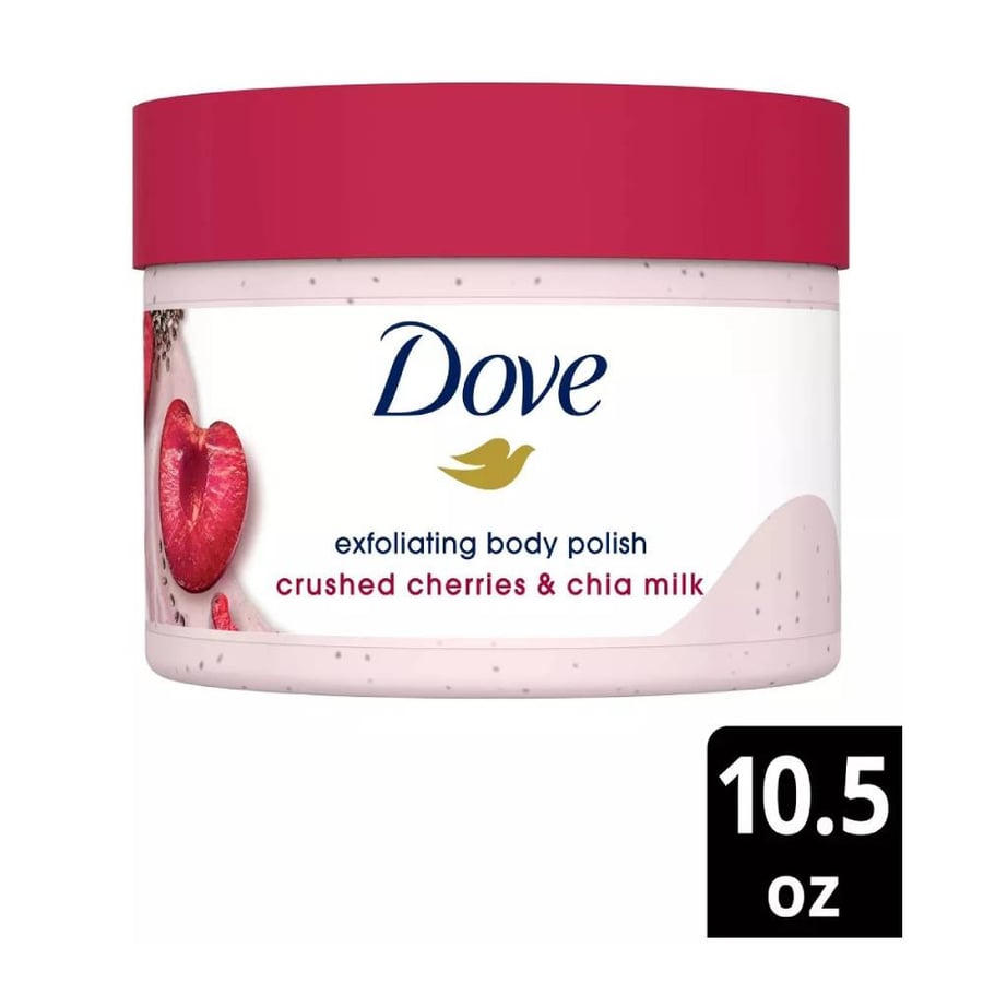 مقشر جسم دوف بيوتى 298 مل مع الكرز المسحوق و حليب الشيا dove beauty exfoliating body polish - crushed cherries and chia milk - 298 ml