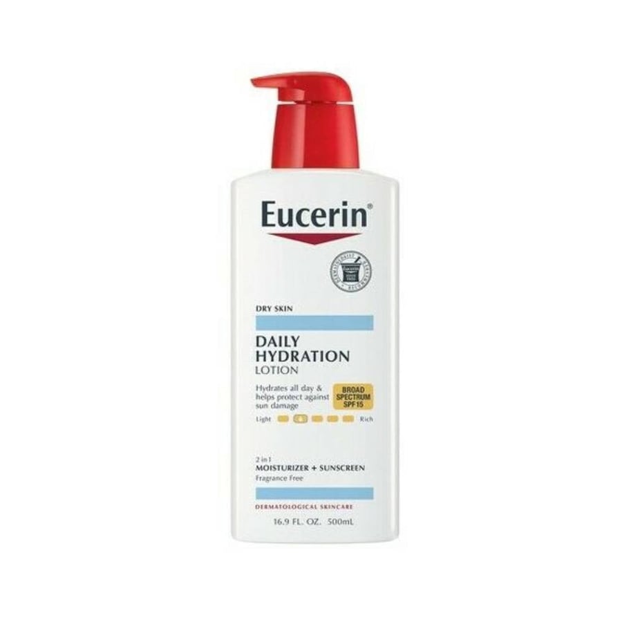 لوشن بشرة يوسيرين 500 مل مرطب مع معامل حماية من الشمس 15 eucerin daily hydration lotion - spf 15