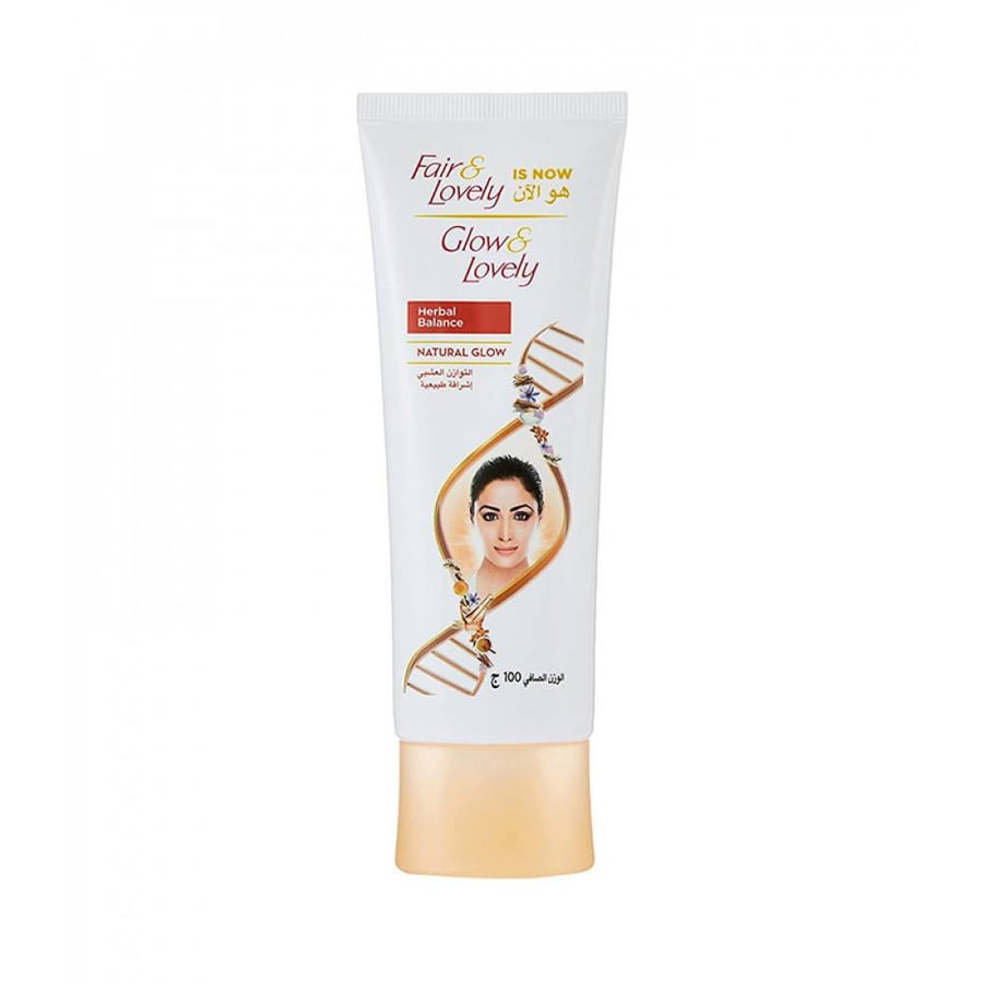 كريم وجة جلو اند لفلى التوازن العشبى اشراقة طبيعية 100مل glow and lovely face cream herbal 100 g