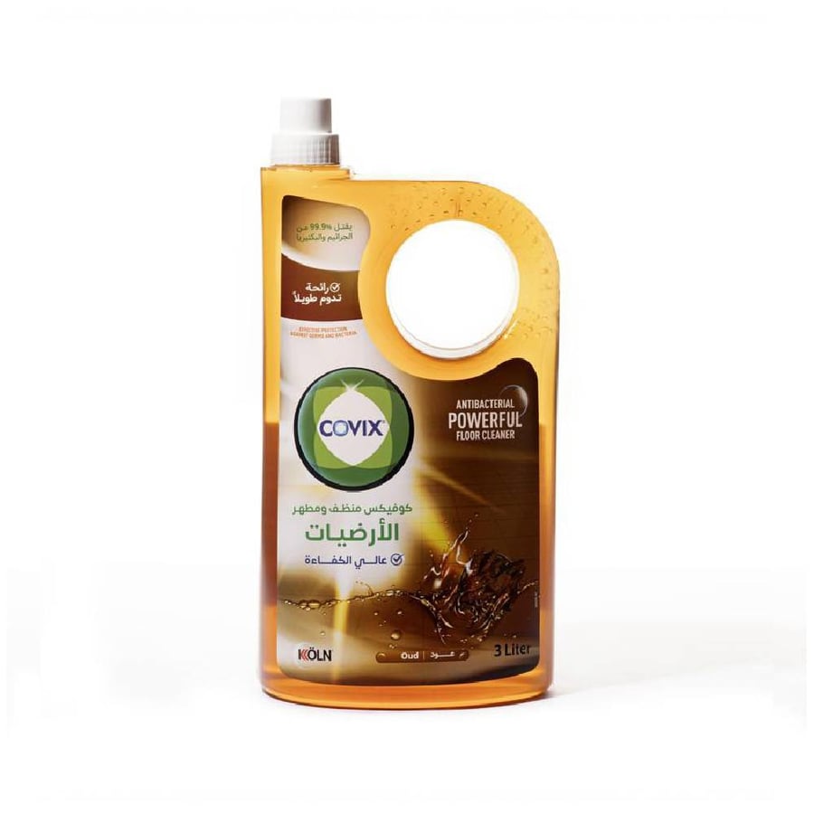 منظف ومطهر ارضايات كوفيكس عالى الكفاءة برائحة العود 3 لتر  covix antimicrobial floor cleaner - aloud 3 liter