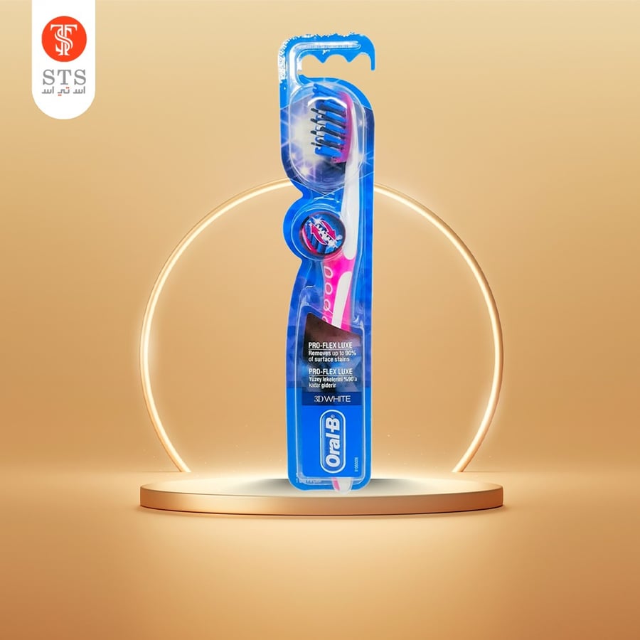 فرشاة أسنان أورال بى برو فلكس متوسطة النعومة oral b toothbrush pro-flex 3d white luxe - medium