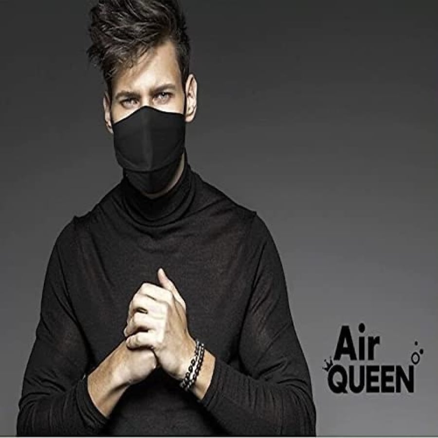 3 كمامات نانو فايبر اللون الأسود ايركوين  الكورية + معقم بخاخ  spi ايزوبروبيل 70% 120 مل هدية 3 korean airquin black nanofiber masks + spray sterilizer