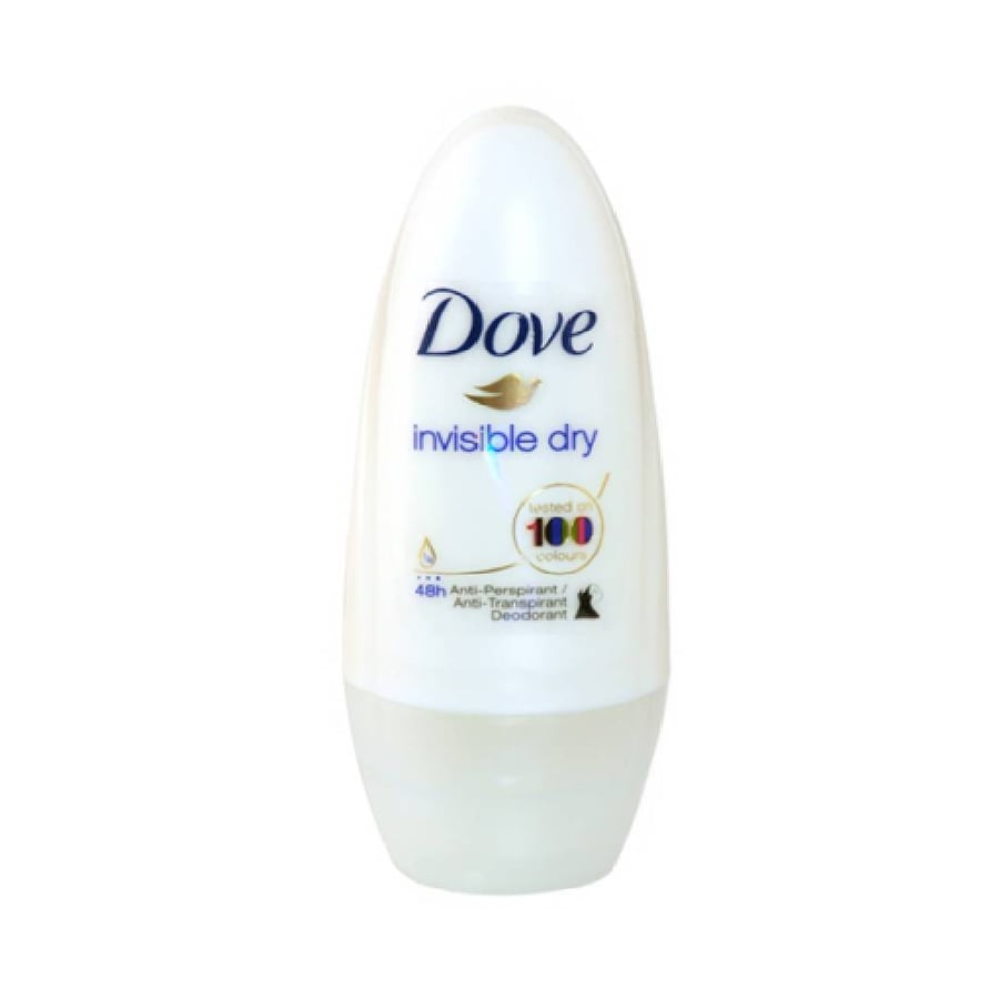 مزيل عرق رول دوف انفزيبل دراى 50 مل لايترك اثر على الالوان dove invisible dry roll on deodorant 50ml